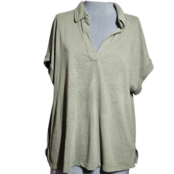 Banana Republic Green Linen Blend Top Size Large - Picture 1 of 4